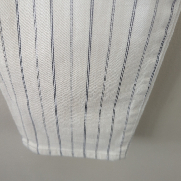 Citizens of humanity racket crop in cream straight highrise skinny jeans size 32 - Picture 5 of 10